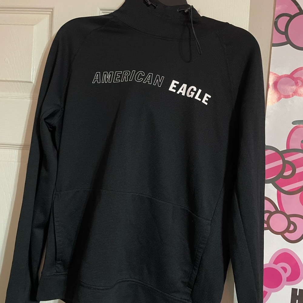 Black American eagle lightweight hoodie